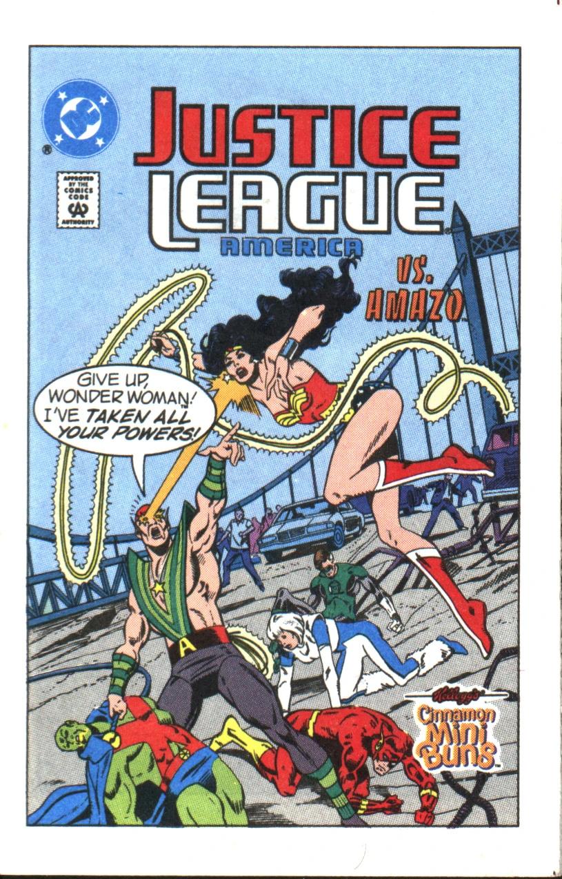 Justice League America (no "of") vs. Amazo. From a Kellogg's cereal box prize (remember those?). Artist unknown.