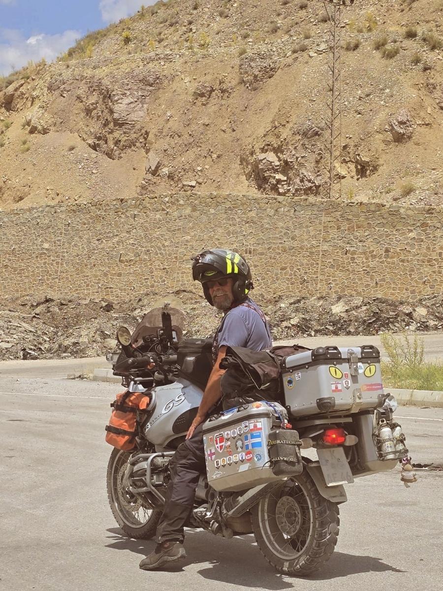 Ich auf dem Motorrad in Anatolien.