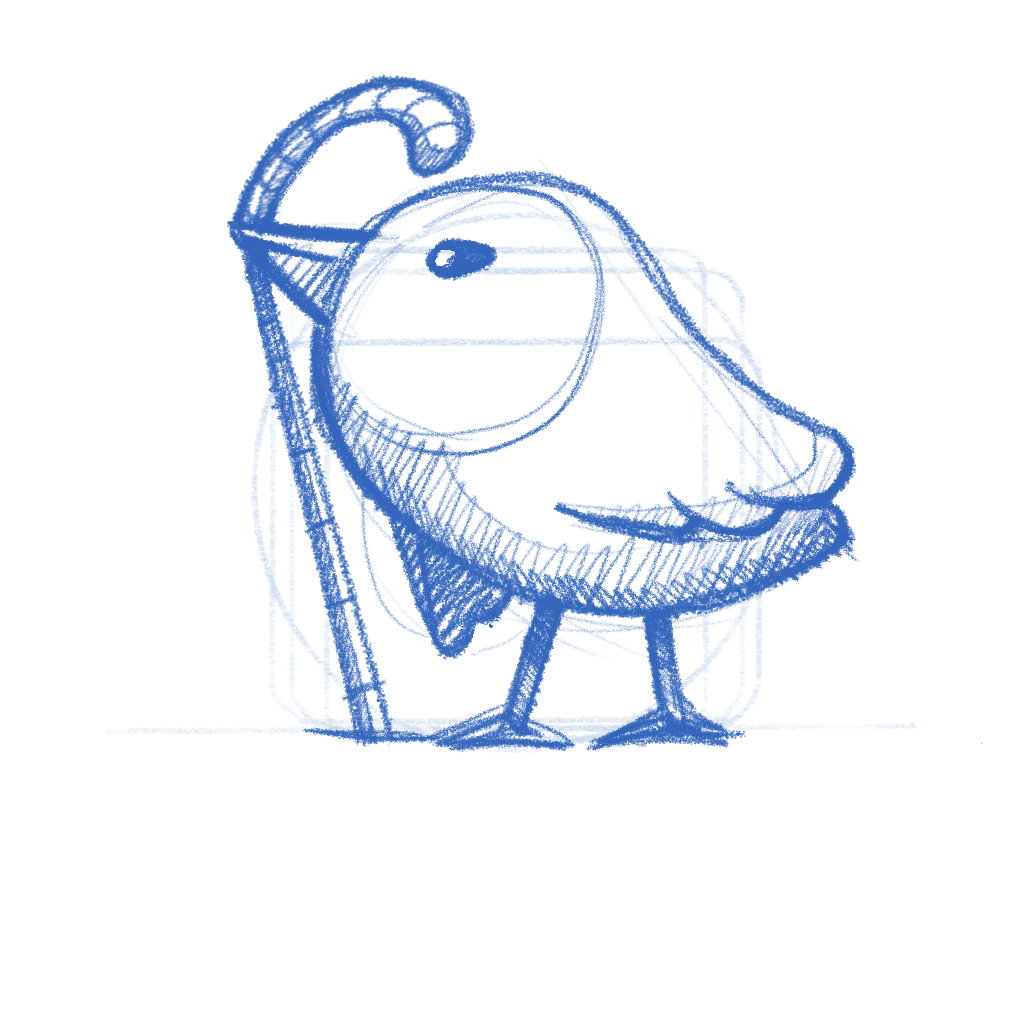 Early Bird app icon sketch. Early bird gets the worm.