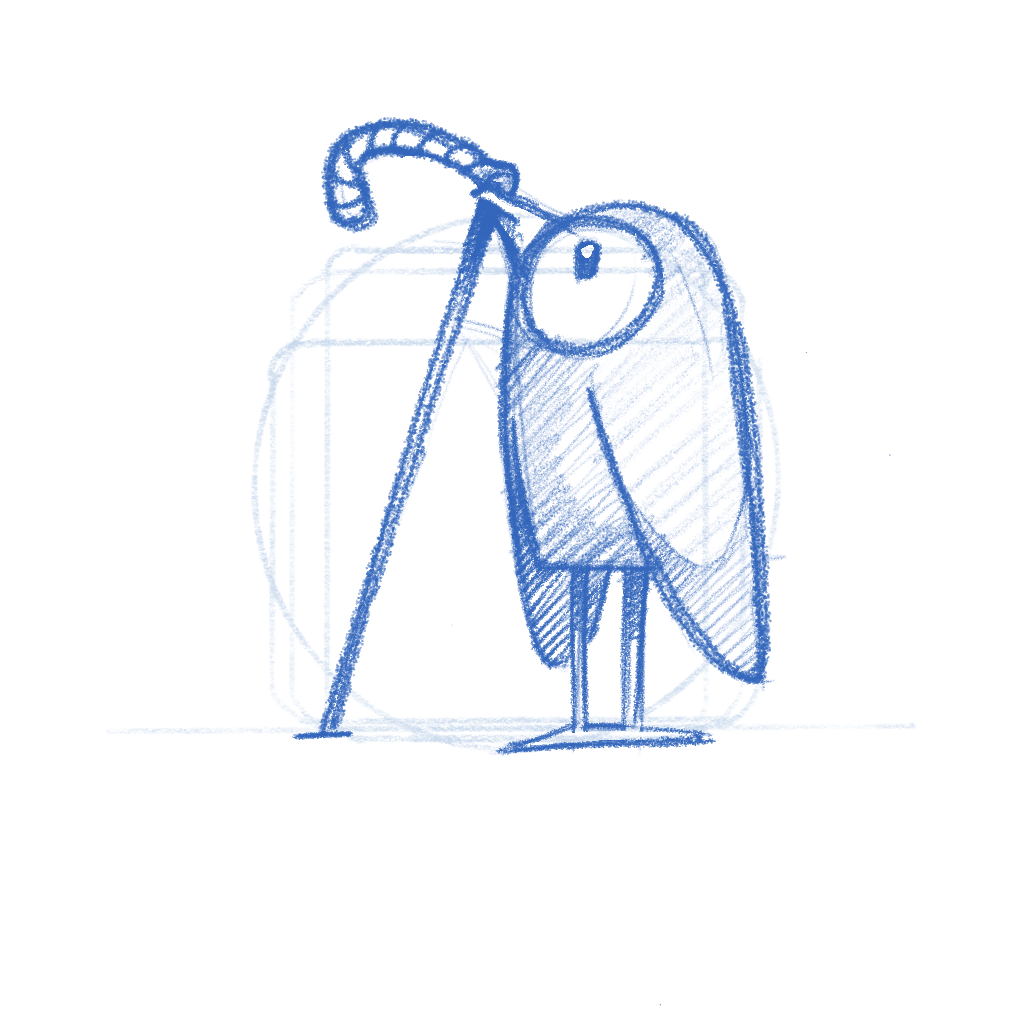 Early Bird app icon sketch. Early bird gets the worm.
