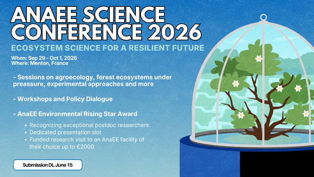 2nd AnaEE Science Conference: Ecosystem Science For a Resilient Future

When: September 29 – October 1, 2026
Where: Palais de l’Europe, Menton, France