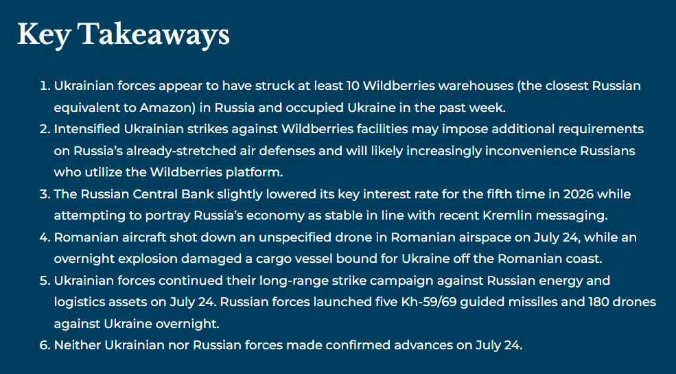 ISW:🇺🇦 🇷🇺 Ukrainian forces appear to have struck at least 10 Wildberries warehouses (the closest Russian equivalent to Amazon) in #Russia and occupied #Ukraine in the past week.