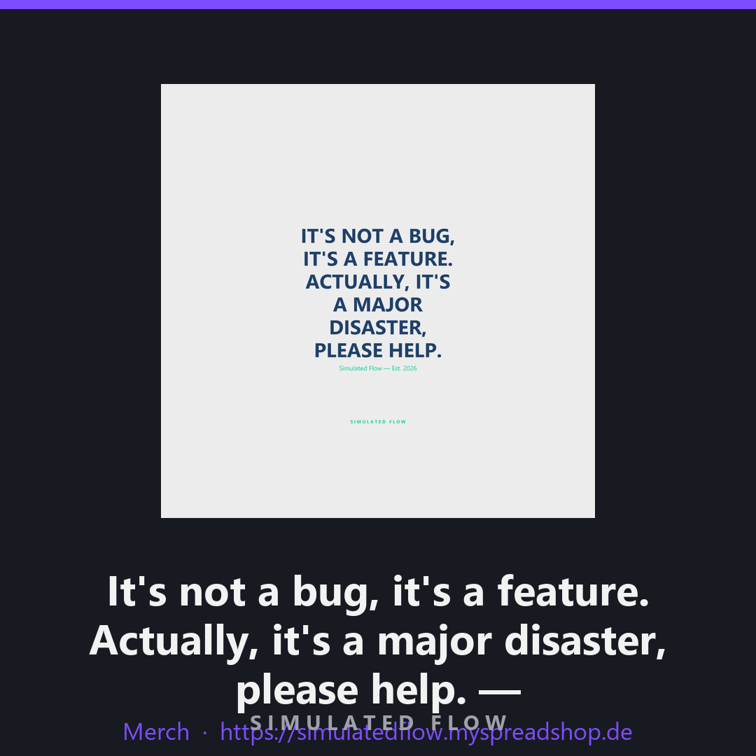 It's not a bug, it's a feature. Actually, it's a major disaster, please help. — major-disaster-bug | Gaming/Dev Print (…