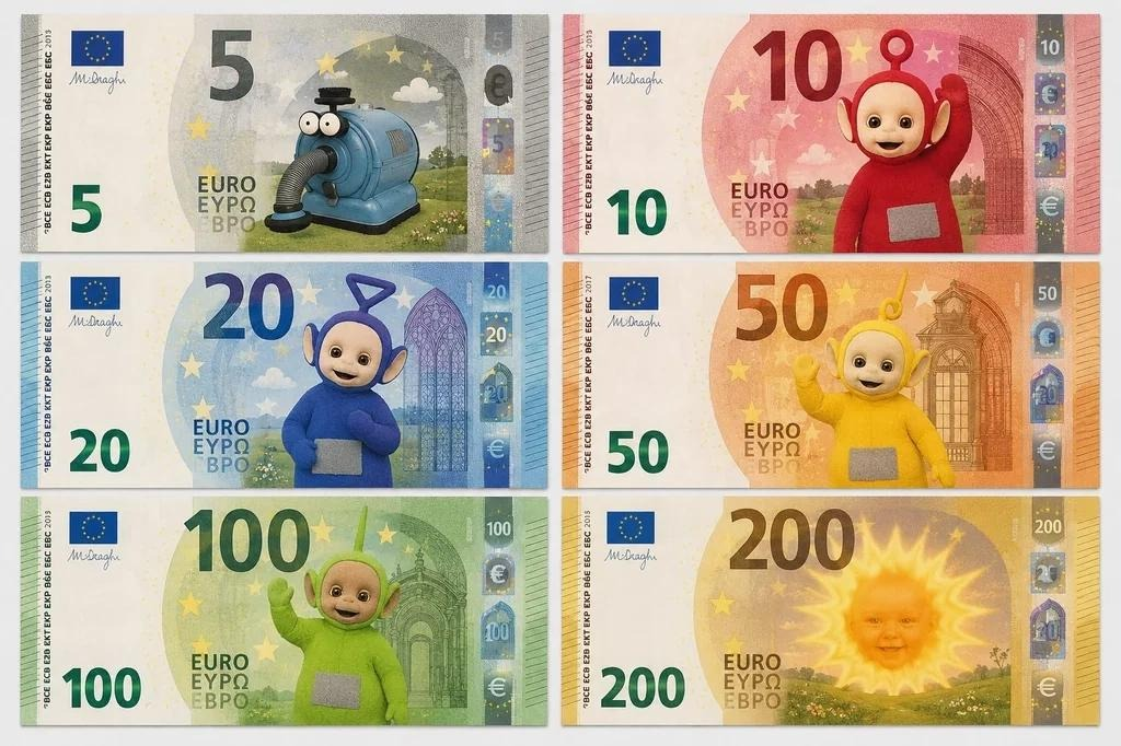 série de billet avec les télétubies
