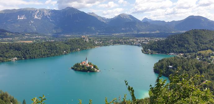 A view overlooking Lake Bled, Slovenia