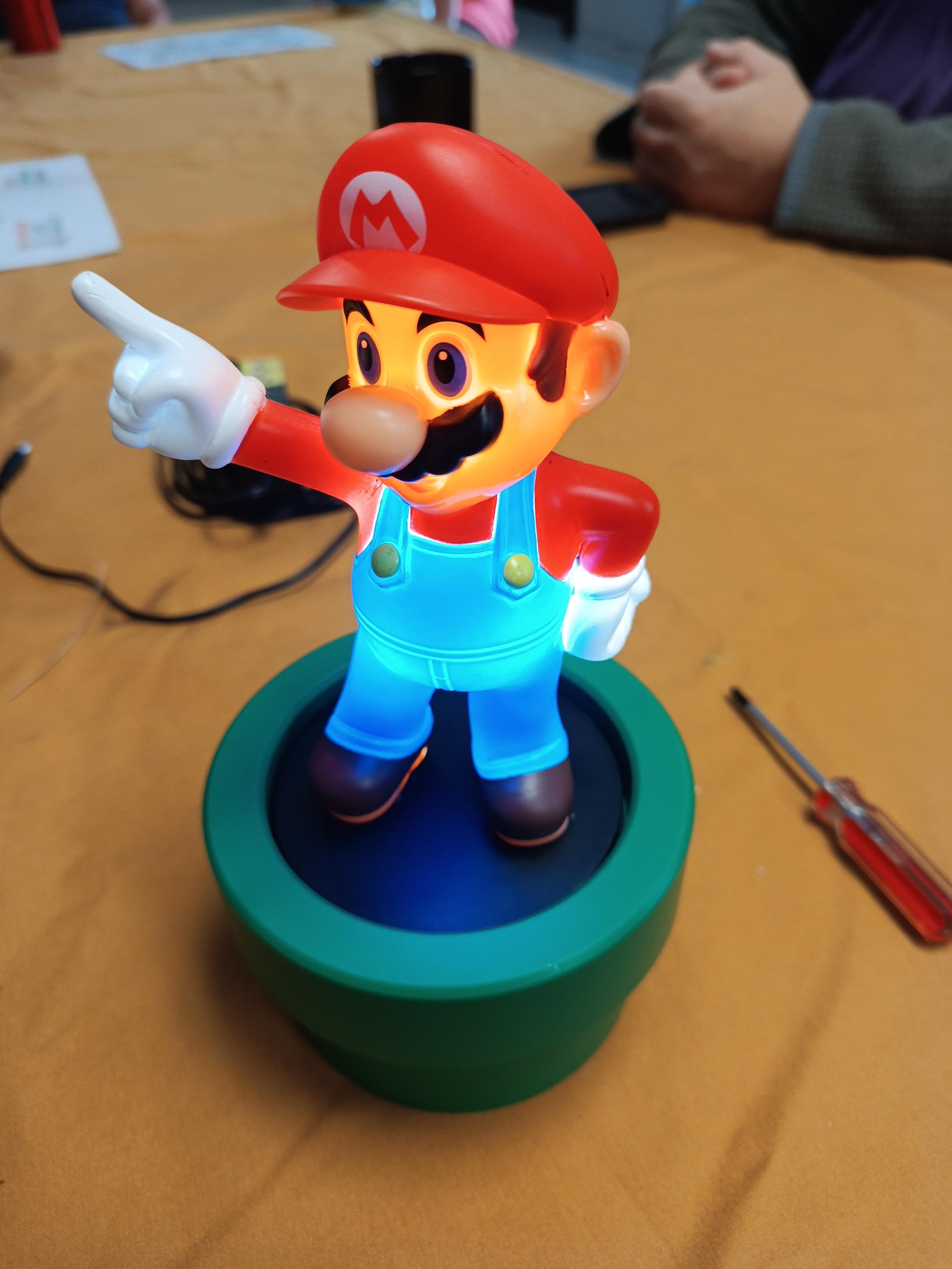 A small LED internal lit Mario night light.