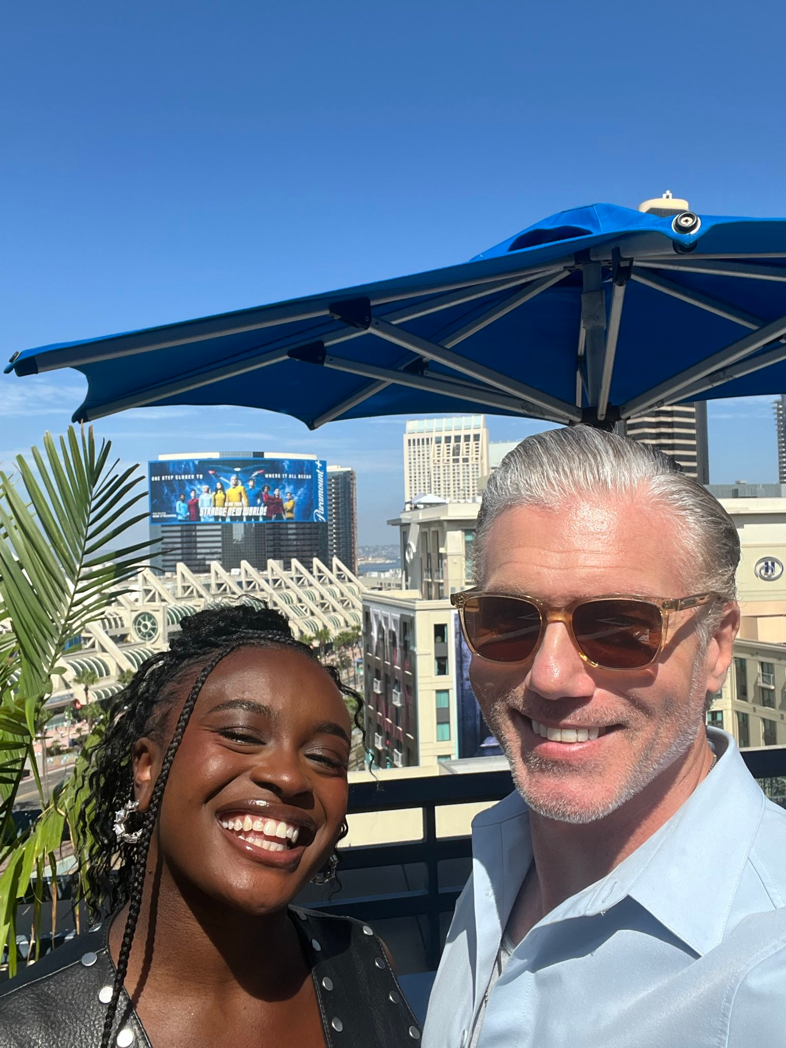 Selfie: Anson Mount and Celia Rose Gooding. Via Anson Mount's X.
