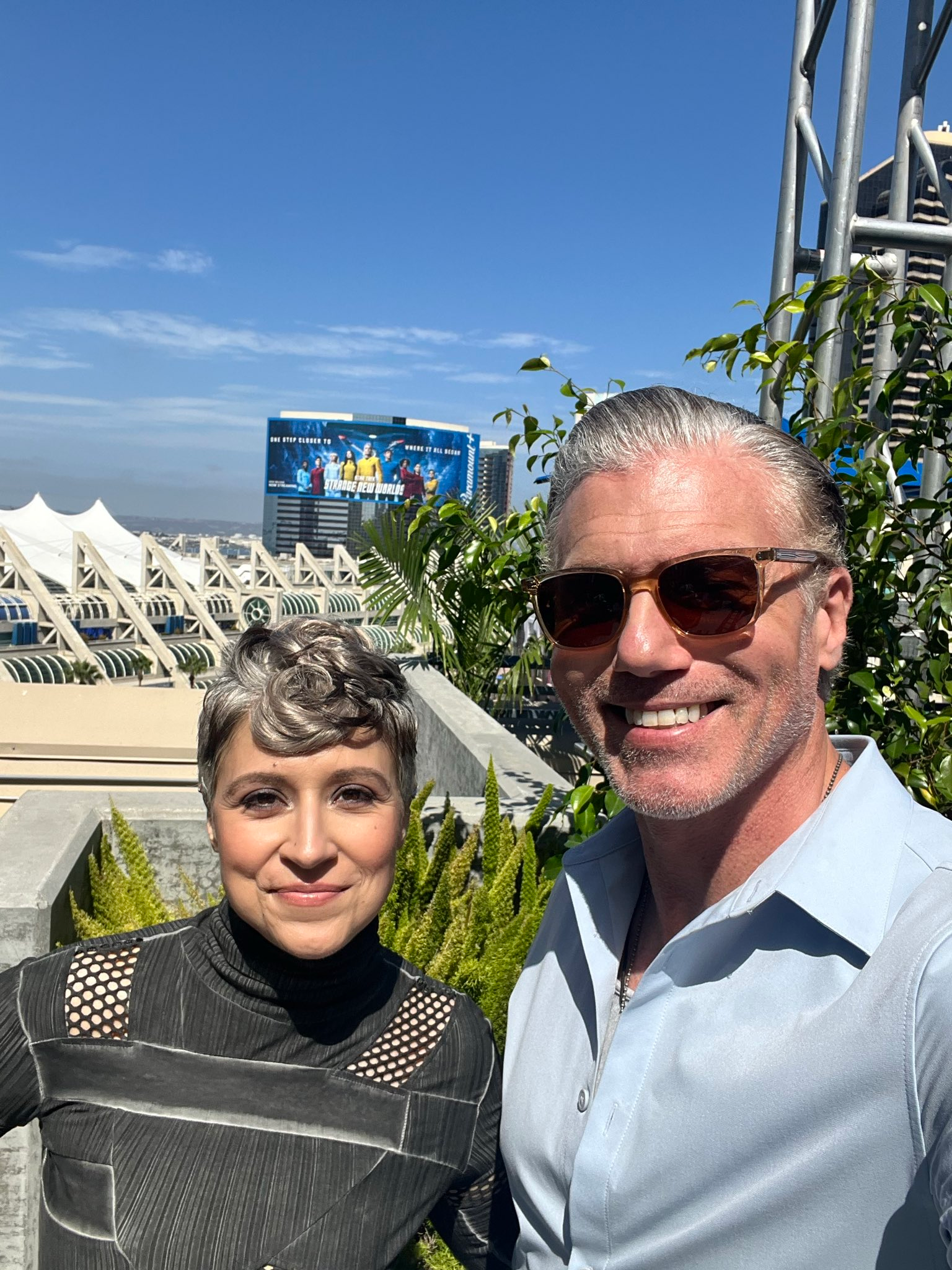 Selfie: Anson Mount and Melissa Navia. Via Anson Mount's X.