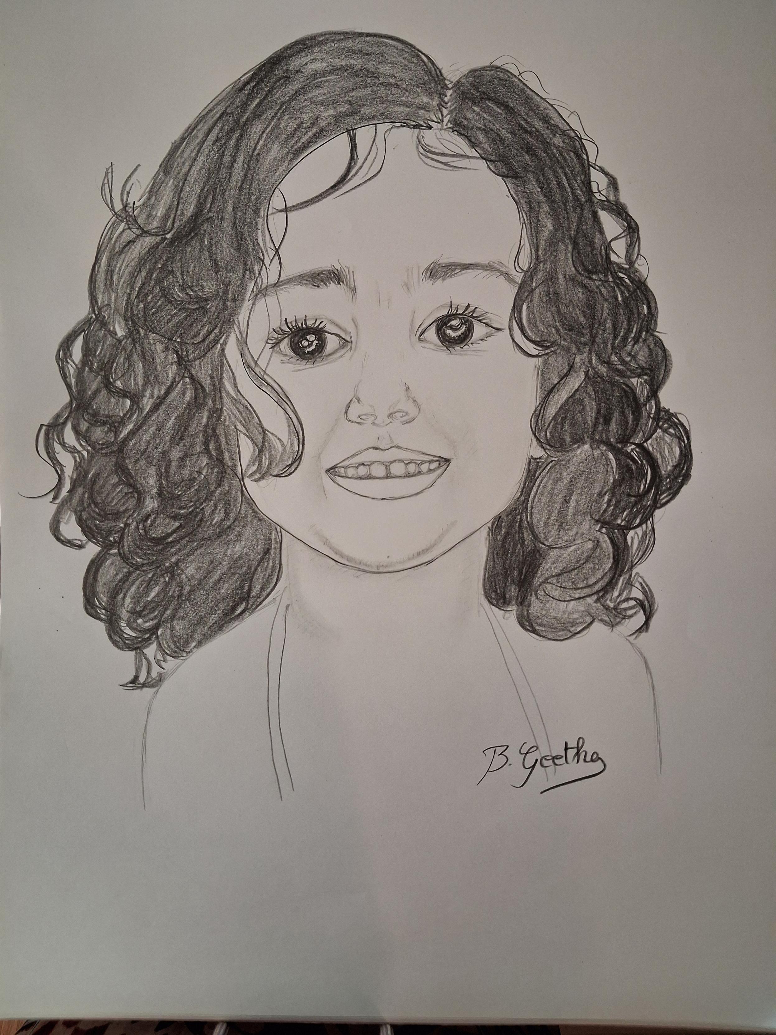 #Sketch #Portrait of #young #child