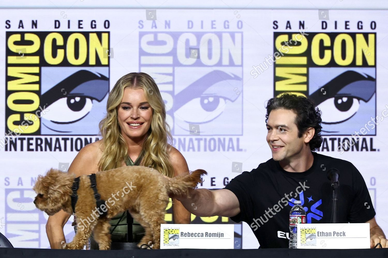 Rebecca Romijn and Ethan Peck pet Runa.