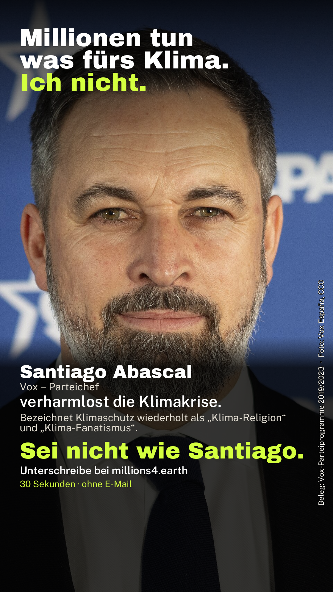 Status-Bild für Millions4Earth mit Santagio Abascal