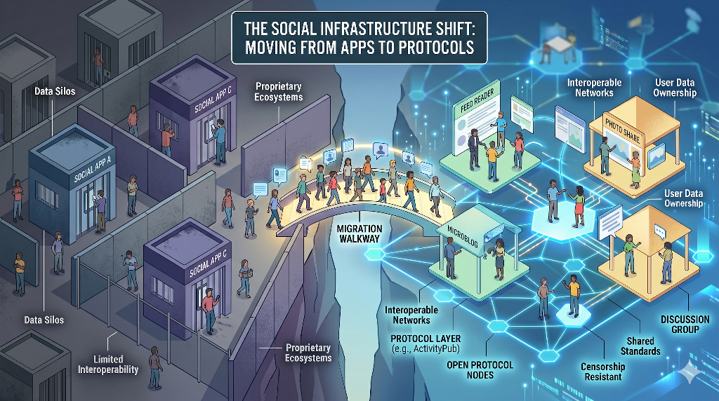 The changes in social infrastructure on Mastodon.