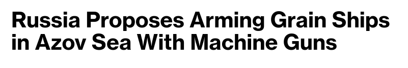 Russian officials propose arming grain ships with machine guns, mobile missile launchers, and armor to counter Ukrainian drone attacks in the Sea of Azov. Some vessels may also be escorted by soldiers during parts of their voyages. #Russia