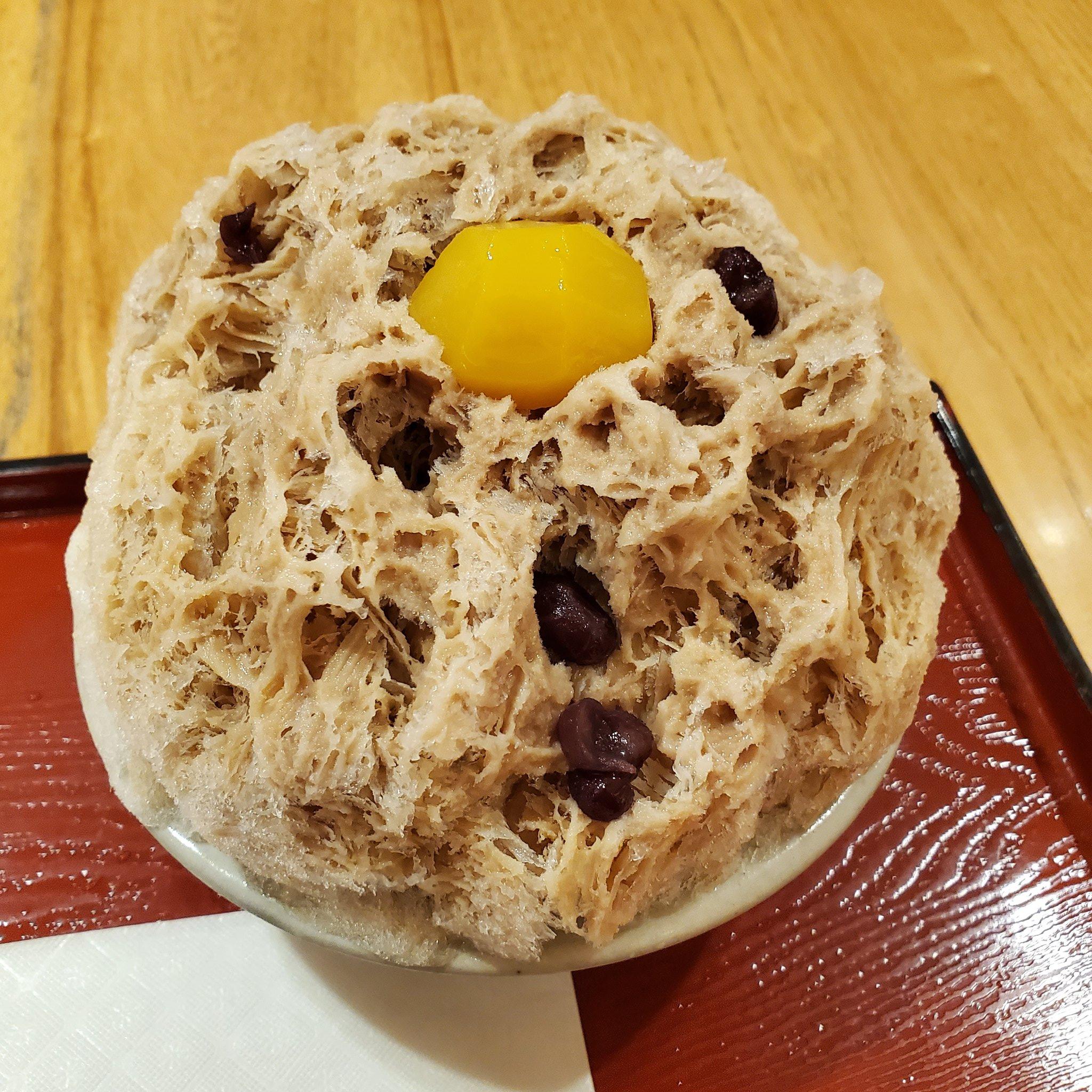 Chestnut and azuki kakigori.