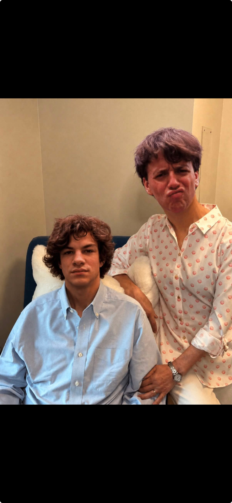Photo of Dean and Gene Ween from the band Ween as Mitch McConnell and his wife from their "proof of life" photo from McConnell's hospital room

Dean and Gene's heads/faces have replaced McConell and his wife