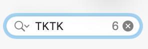 still 6 TKTK (“to come” markers) in the script