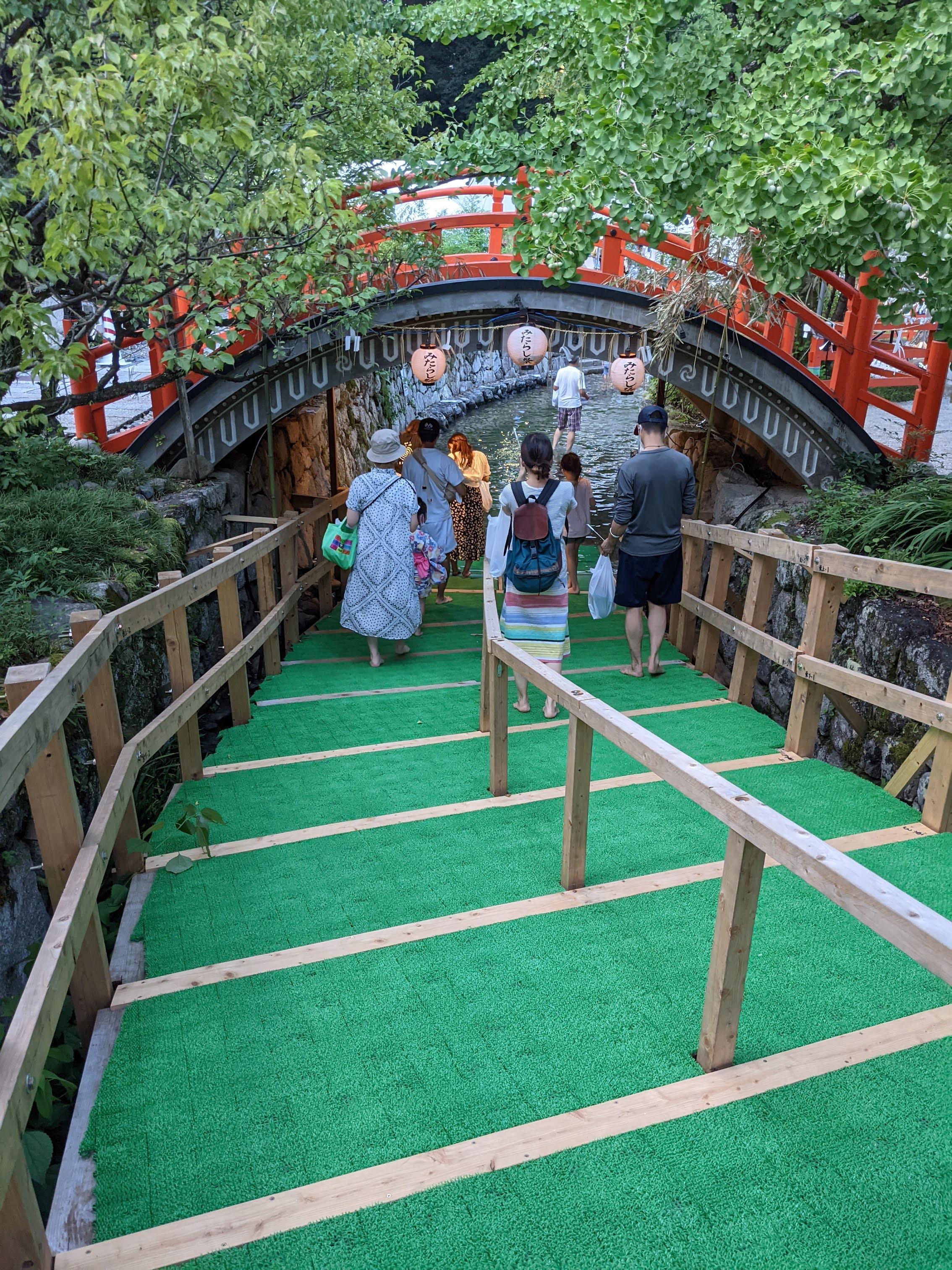 Walking down to the Mitarashi Pond for Mitarashi Matsuri.