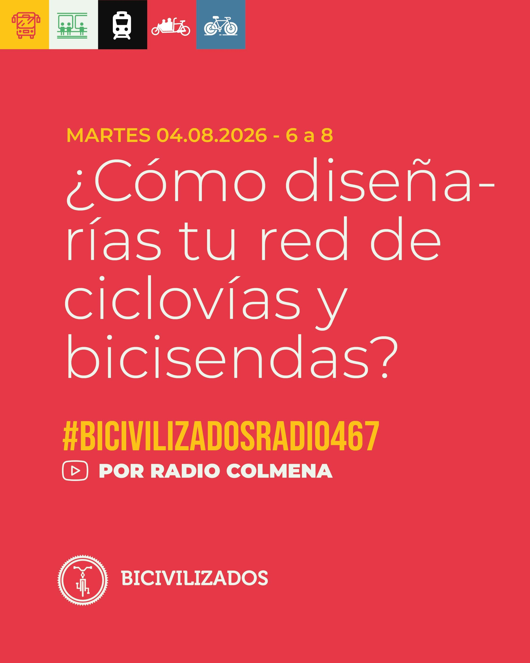¿Cómo diseñarías tu red de ciclovías y bicisendas? #bicivilizadosRadio467