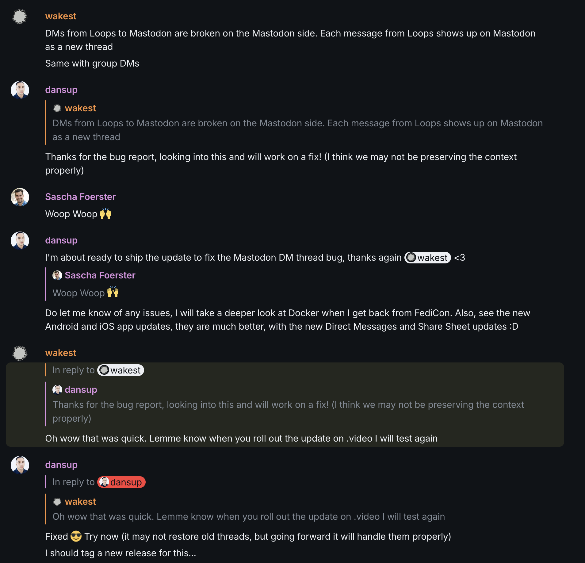 Loops bug report