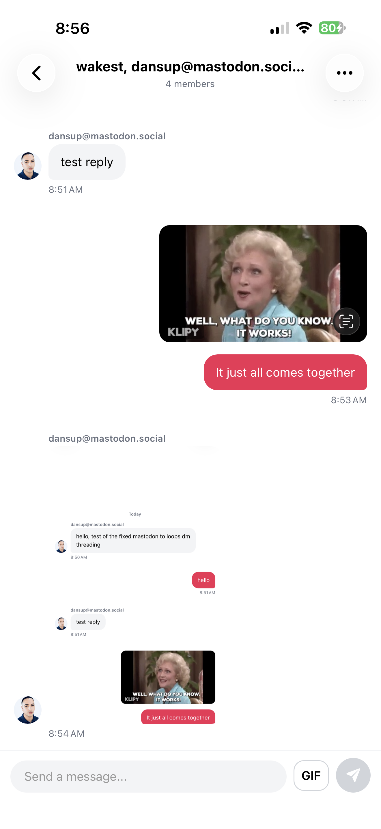 Loops mobile app group chat