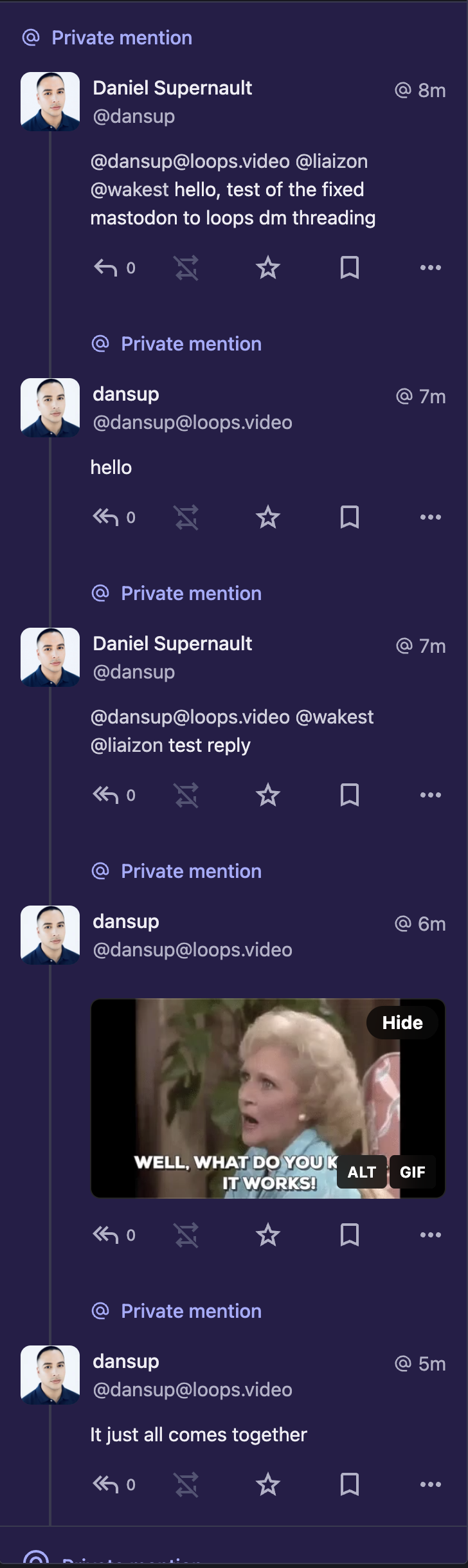 Mastodon group conversation