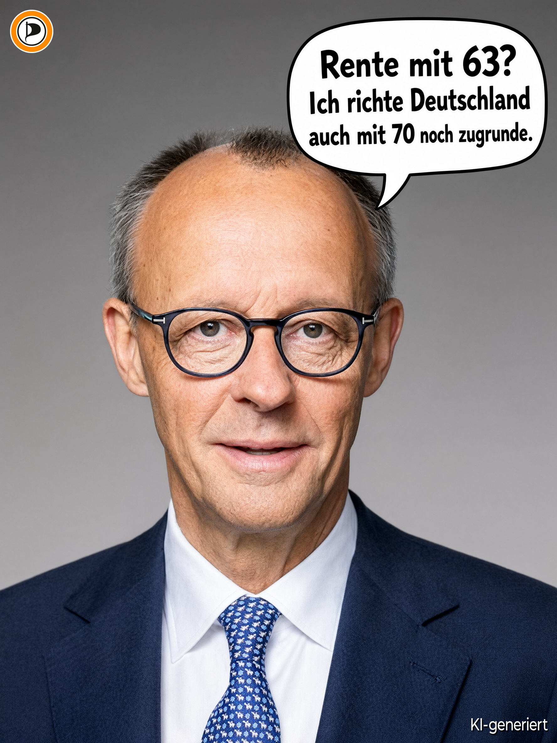 !B Merz sagt: Rente mit 63? Ich richte Deutschland auch mit 70 noch zugrunde.
