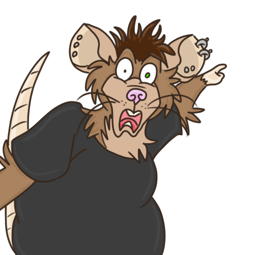 Rysunek specjalnie na banner dla mojej strony z komiksami. Moja fursona - szczur, w memicznej pozie.