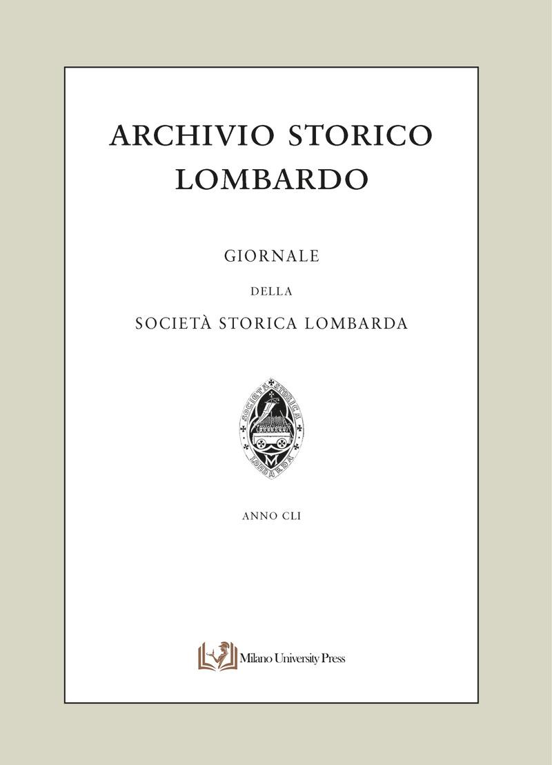 Frontespizio dell'Archivio Storico Lombardo, v. 151 (2025)