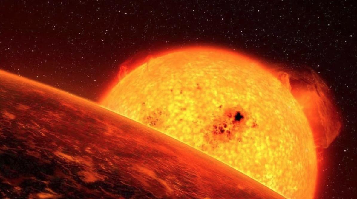 An artist's conception of star scorching its nearby exoplanet.