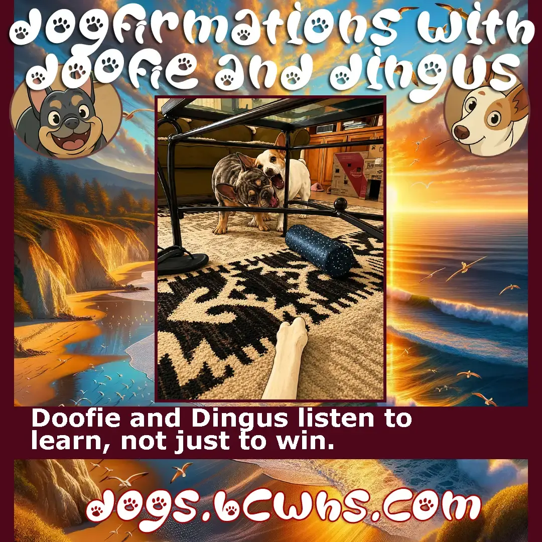 Dogfirmations with Doofie and Dingus: Listen
 
Doofie and Dingus listen to learn, not just to win.