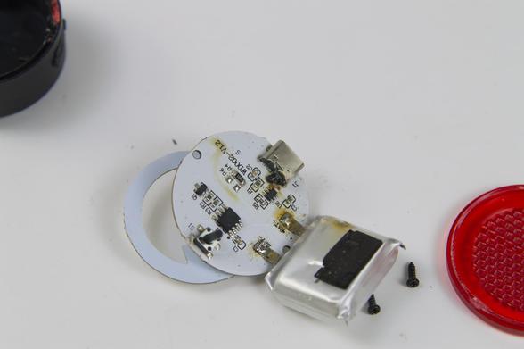 A dead (charred) bike light.