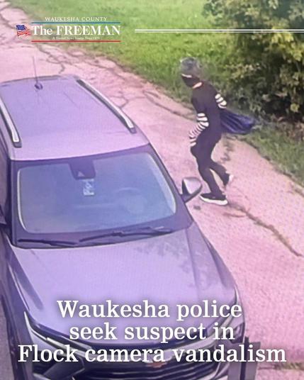 Waukesha police are asking for the public's help in identifying a suspect accused of vandalizing a Flock cameras. (A Hero!)