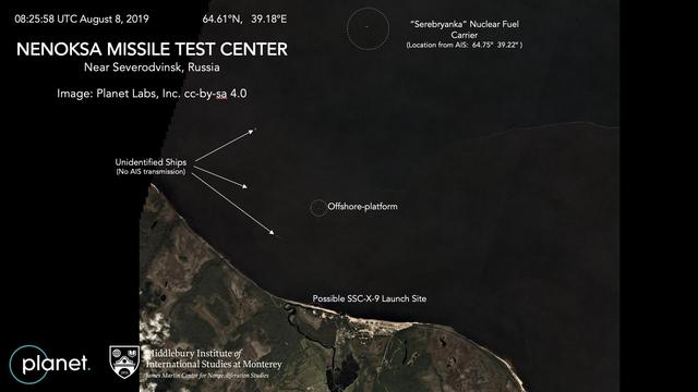 Njonoksa Unfall
Quelle: Planet Labs Inc. - https://cdn.cnn.com/cnnnext/dam/assets/190812144346-01-russia-explosion-skyfall-intl-exlarge-169.jpghttps://cdn.cnn.com/cnnnext/dam/assets/190812144355-02-russia-explosion-skyfall-intl-exlarge-169.jpg
Lizenz: CC BY-SA 4.0
