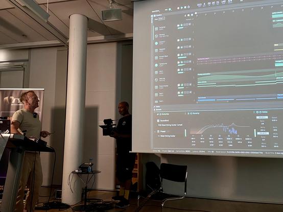 André showing the GUI of his open source audio software openDAW