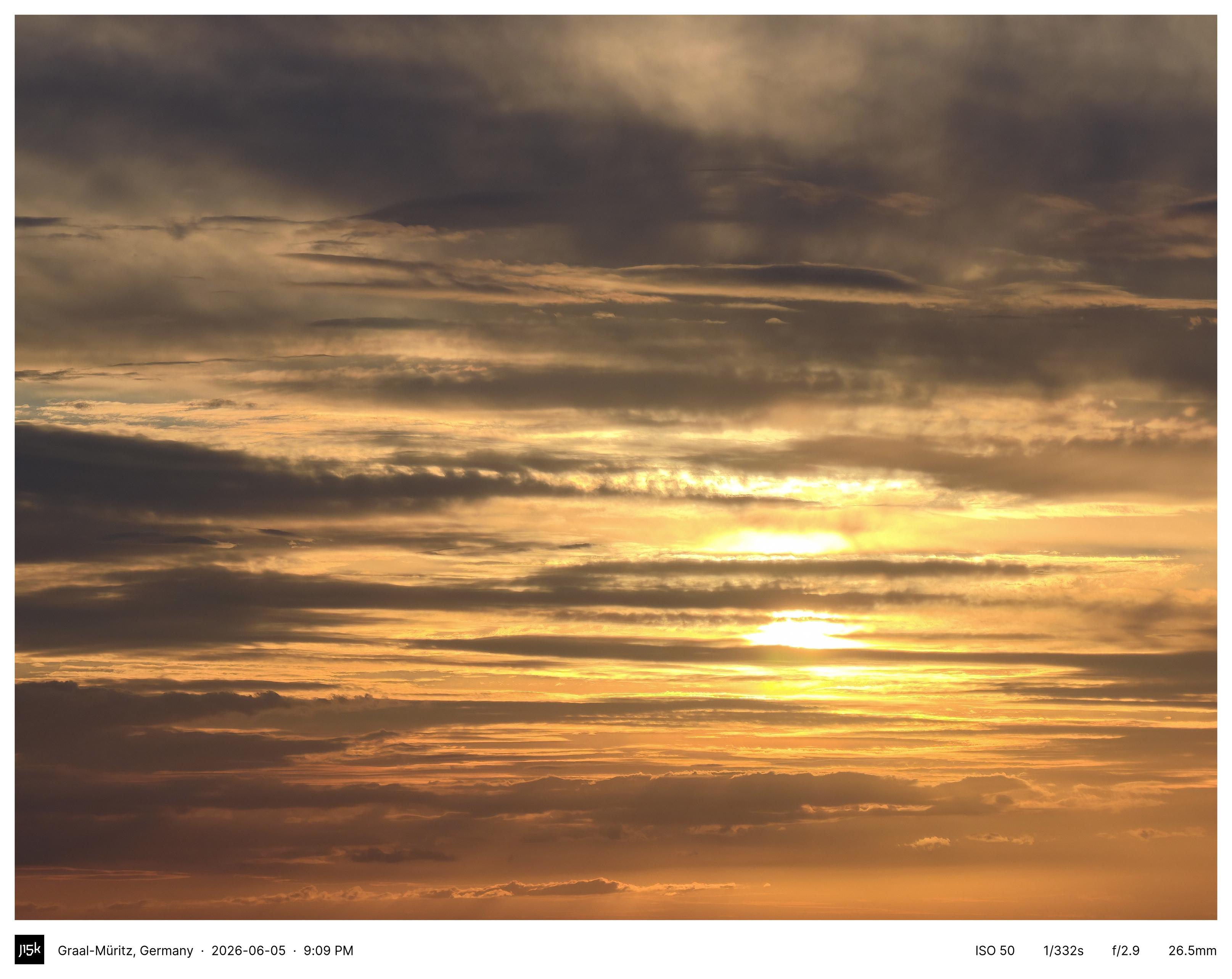Skyscape over baltic sea during sundown.