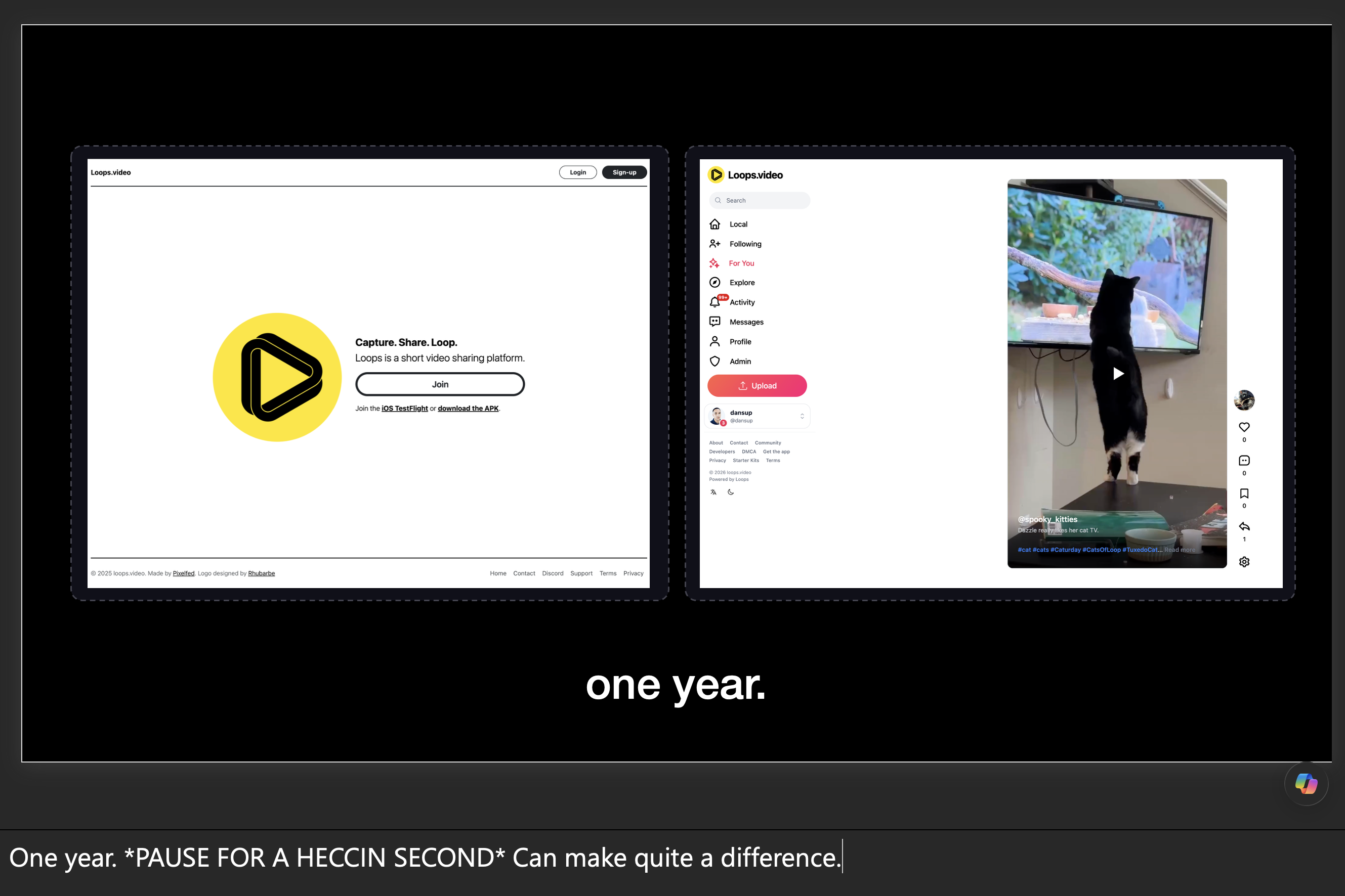 Slide from my FediCon talk about Loops