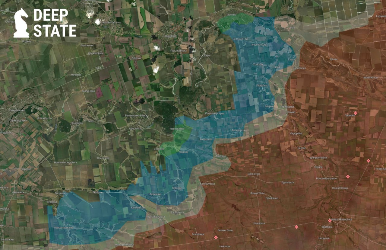 Ukrainian Defense Forces have liberated several settlements, including Zelene Hai, Novokhatske, and Myrne. Additionally, Russian forces were pushed back in areas such as Novopavlivka, Zaporozke, and Pryvilne. #Russia