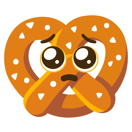 Emoji Kitchen combo emoji: pleading face + pretzel