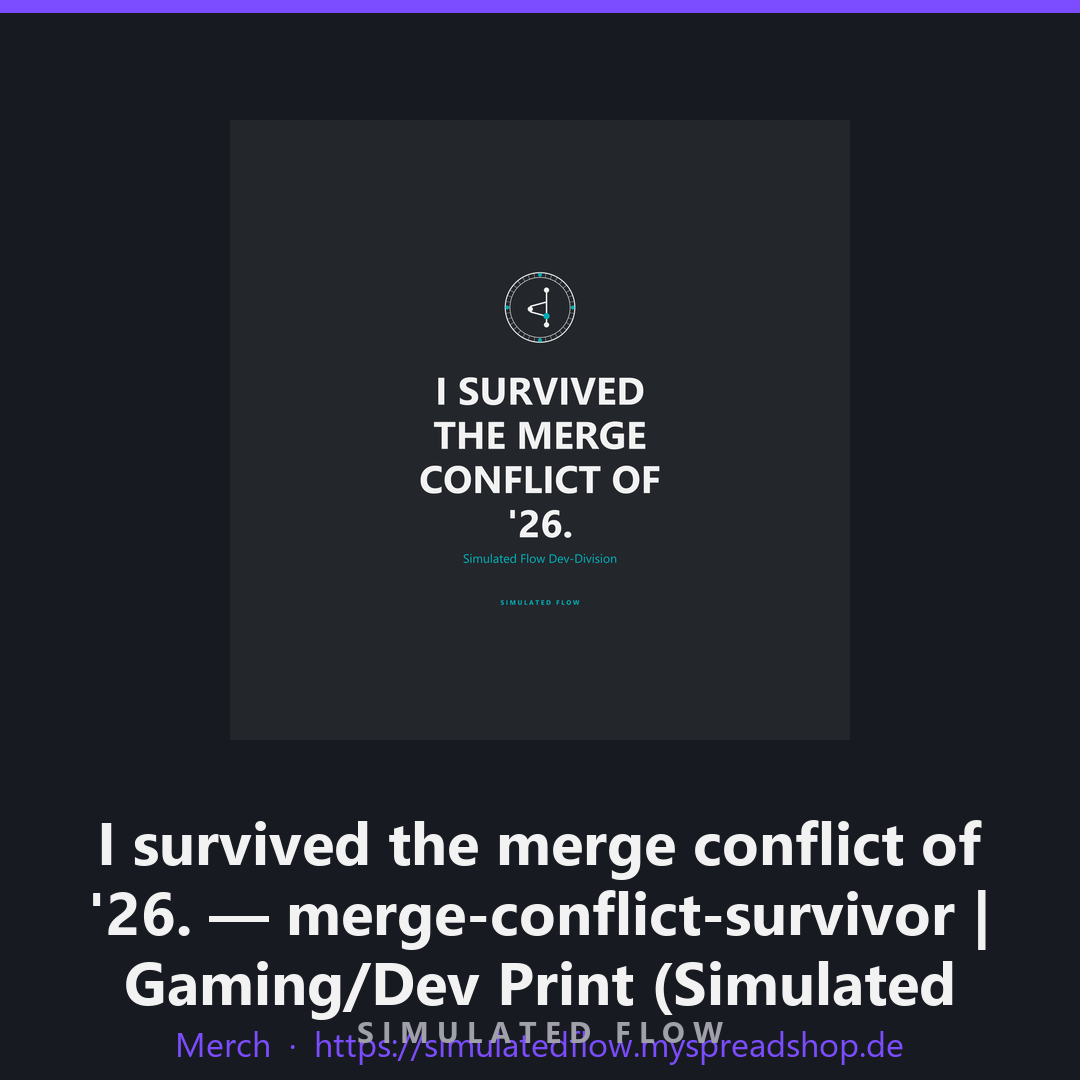 Werbung · I survived the merge conflict of '26. Simulated Flow Dev-Division # gaming # devhumor # merch https:// simula…