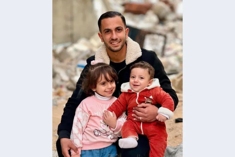 Al Jazeera correspondent Anas al-Sharif poses for a photo with his children. Al-Sharif was killed in an Israeli attack on August 10, 2025. The year 2025 became the deadliest conflict for journalists on record, with more than 300 journalists and media workers killed in Gaza since Israel’s genocidal war on Gaza began in October 2023.