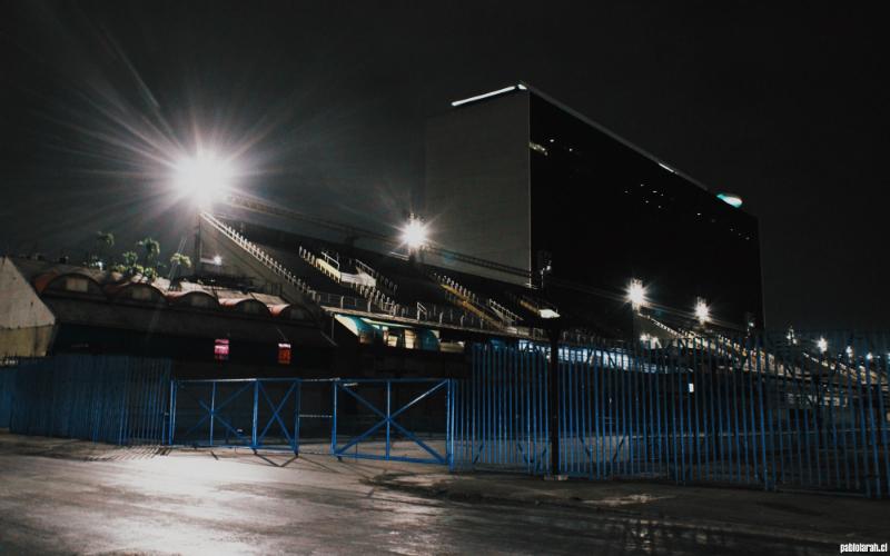 Sambadrome Marquês de Sapucaí by night with the Eco Sapucaí building.