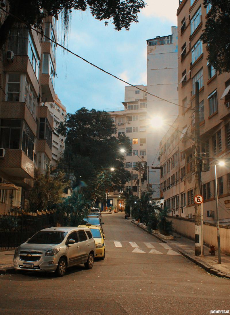 Our Lady of Fatima street at Lapa in the sunset.
