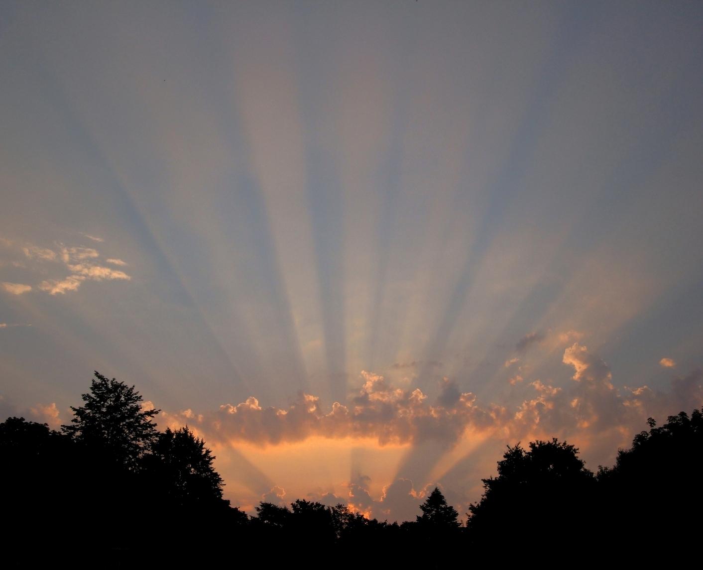 Ein magischer Sonnenuntergang über den Wäldern der Kurischen Nehrung. Das Foto entstand nahe des litauischen Ortes Nida (in ostpreussischer Zeit: Nidden).