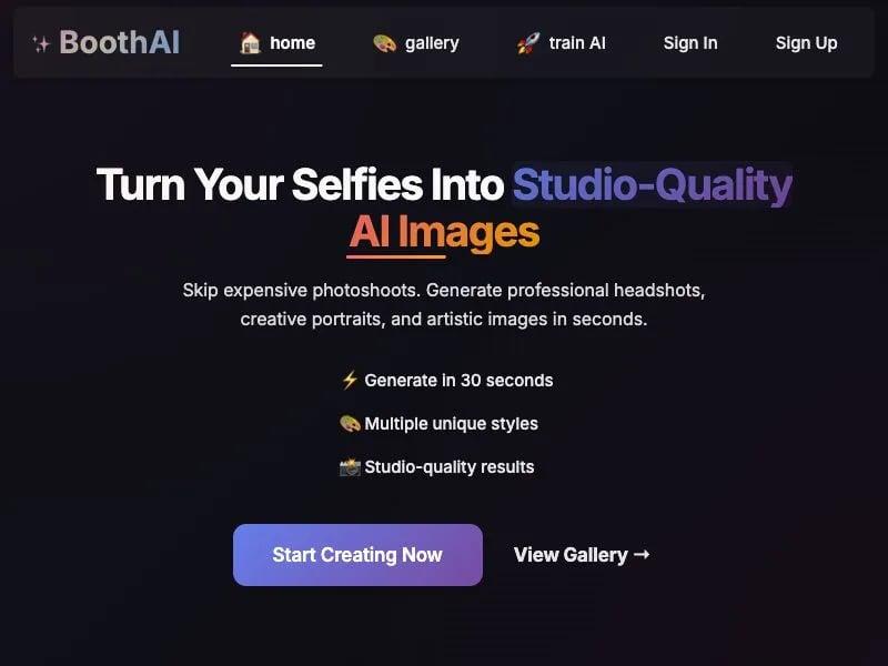 BoothAI360 — Turn Your Selfies Into Studio-Quality AI Images
