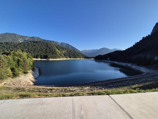 View over the reservoir Sylvenstein