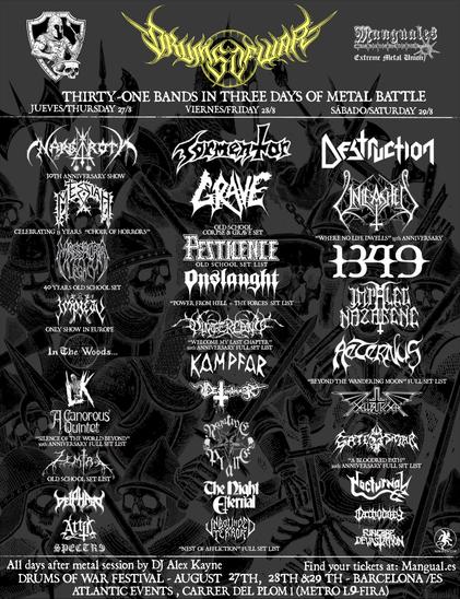 Flyer of the metal festival Drums of War