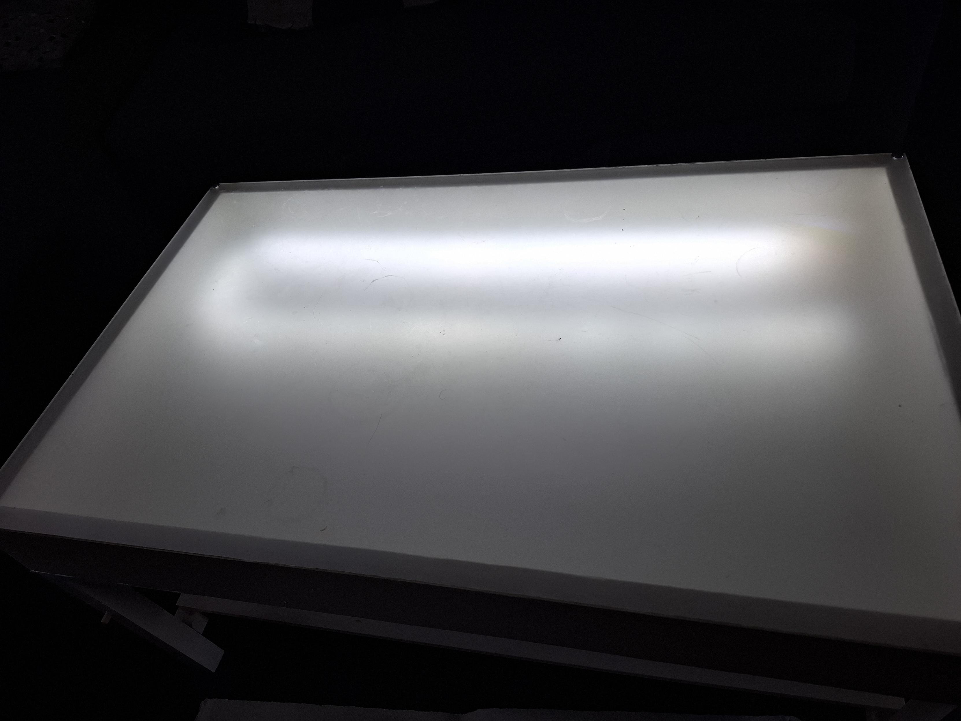 A lightbox coffee table. Only half of the LEDs work