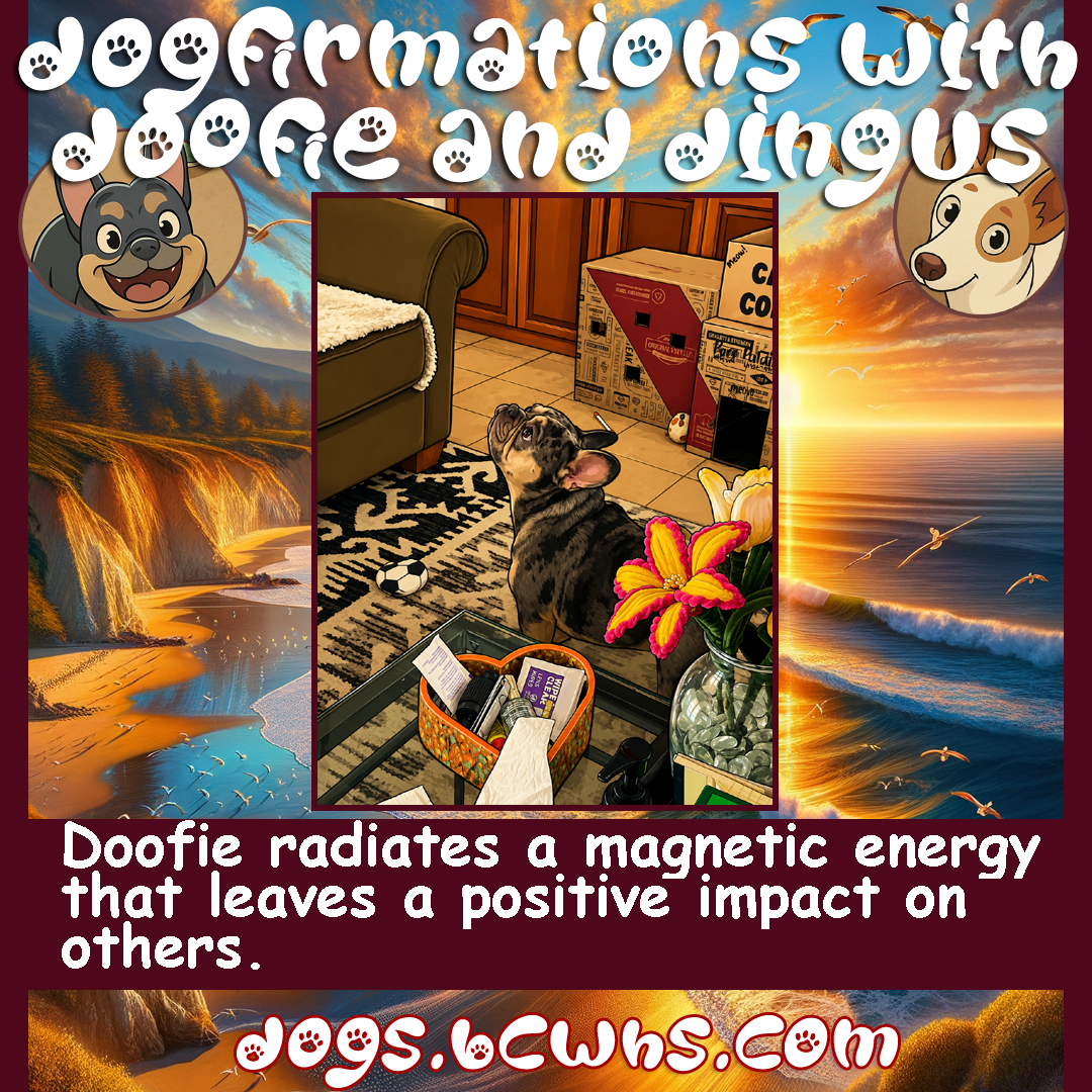Dogfirmations with Doofie and Dingus: Admiration
 
Doofie radiates a magnetic energy that leaves a positive impact on others.
