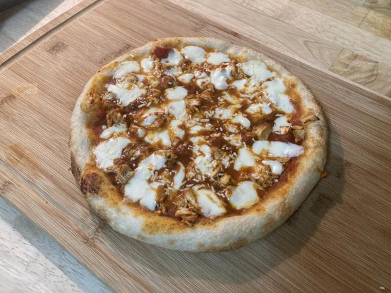 A homemade Chicken Tikka Masala Pizza.