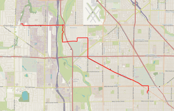Map of a bike ride.